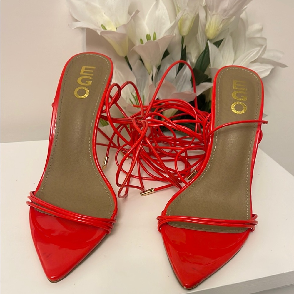 EGO Women's Red Strappy Heels